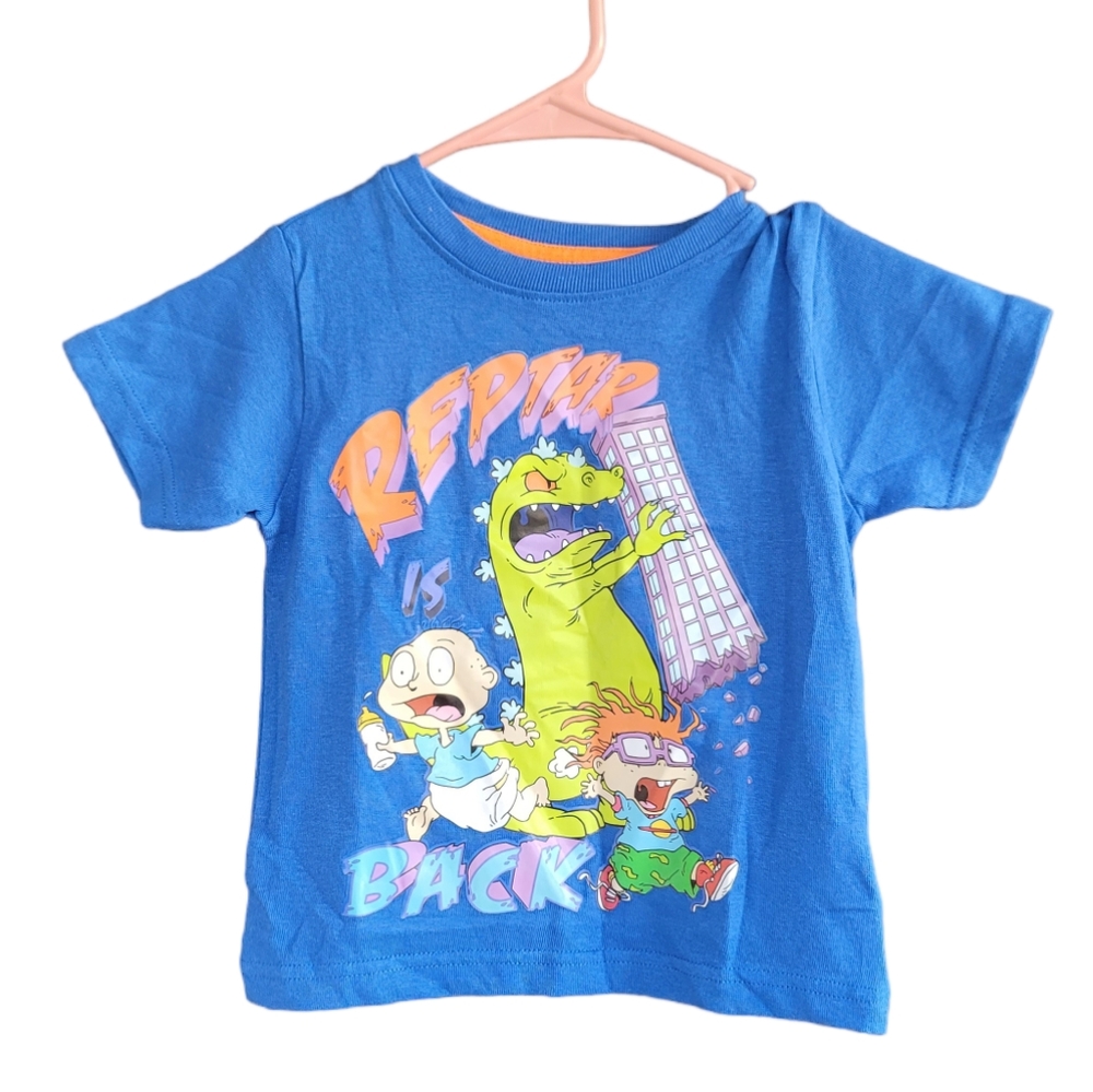 NWT! Nickelodeon Rugrats Boys Reptar Is Back Blue Graphic Tee 4T